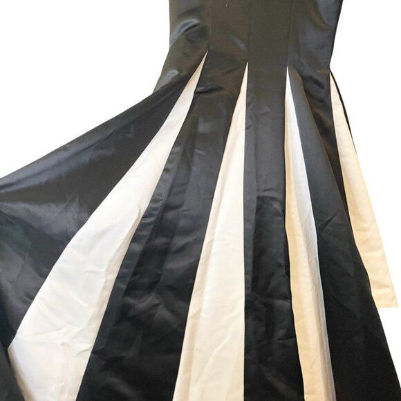 Cache Vtg Black Satin Beaded Formal Prom Ball Gown Y2K 90s Dress Masquerade Whit - Picture 7 of 8